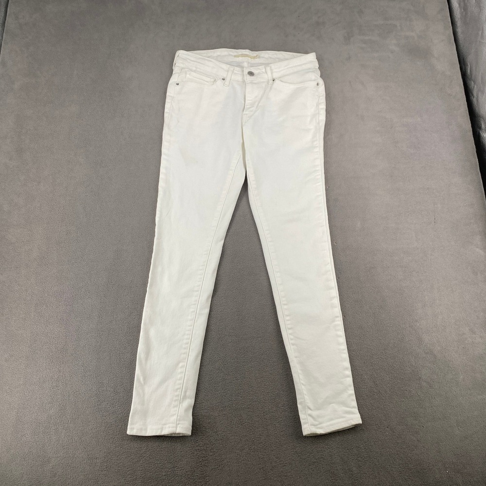 Levis 711 Skinny Jeans Womens 27 White Mid Rise Stretch Denim Pants 7688